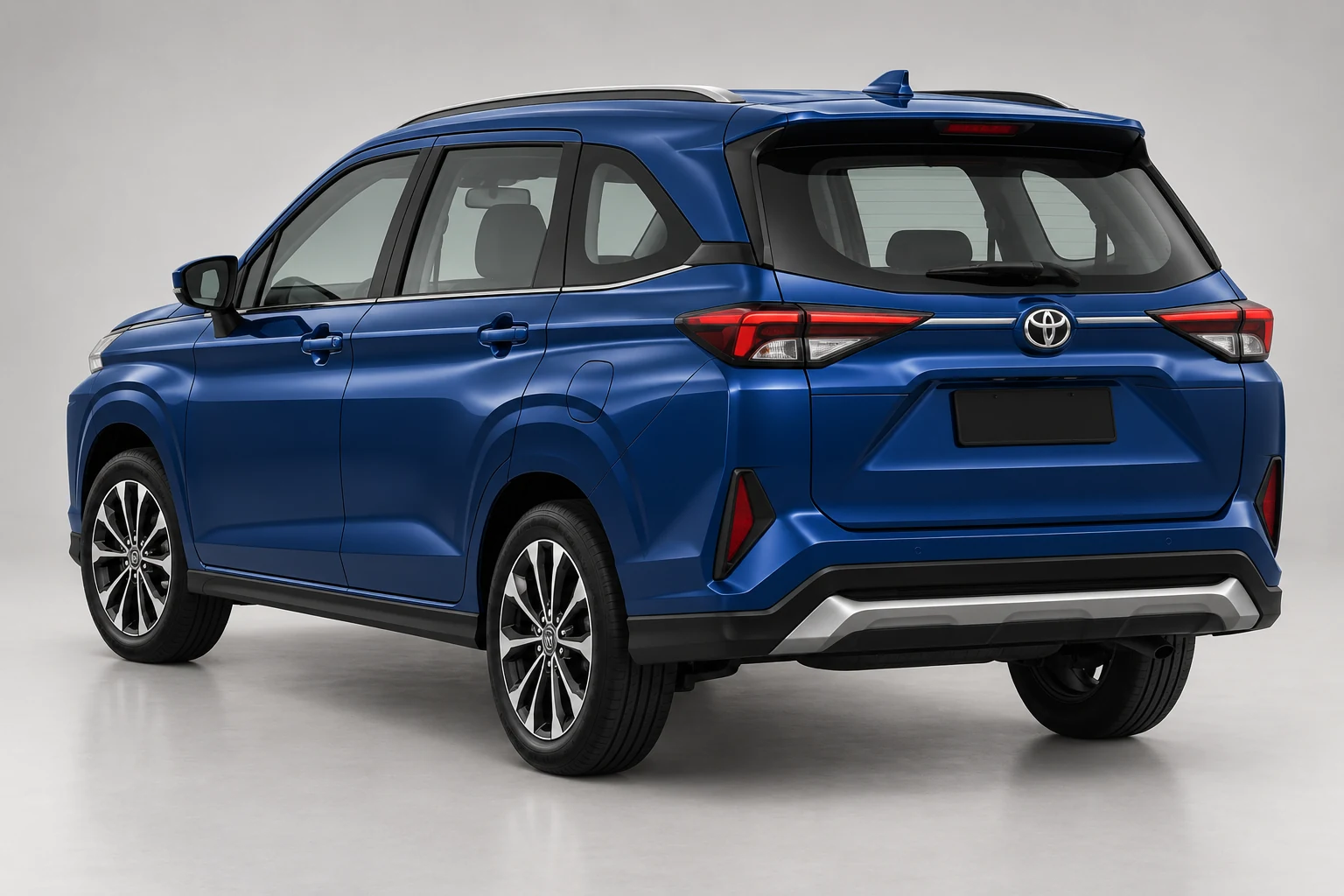 Illustration of All New Avanza Veloz from a rear three-quarter angle