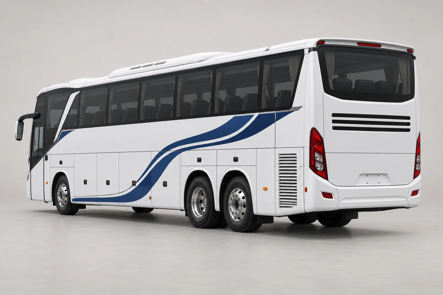 Illustration of Big Bus from a rear three-quarter angle