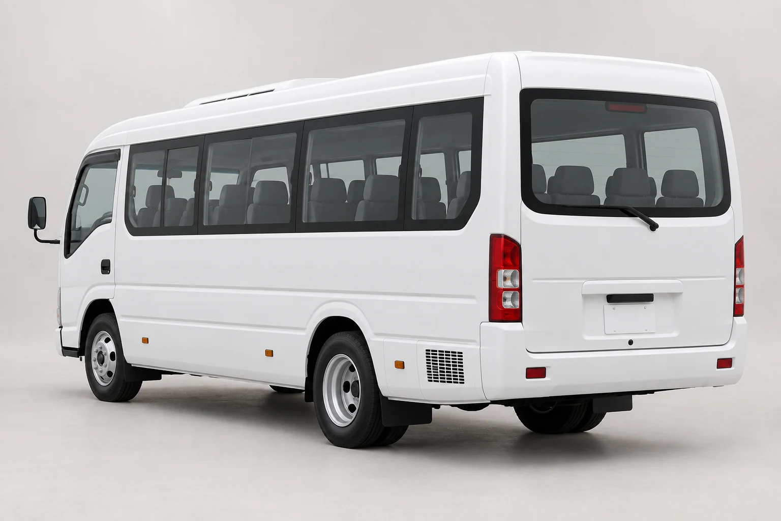 Illustration of Elf 19 Seater from a rear three-quarter angle
