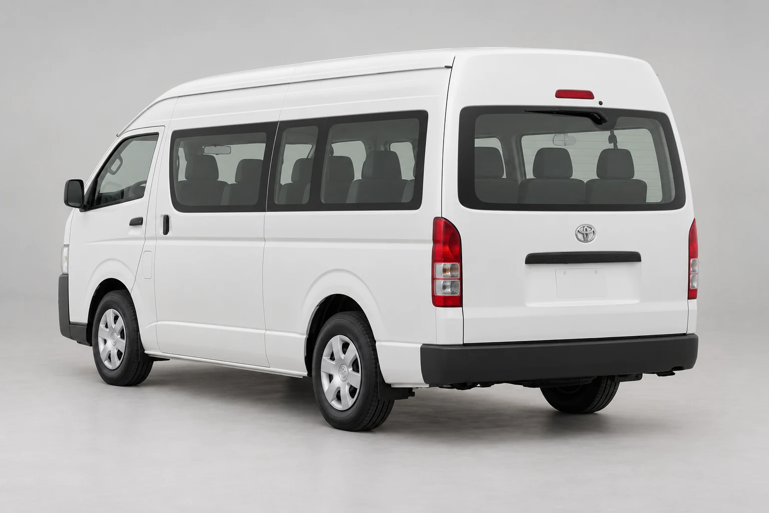 Illustration of Hiace Commuter from a rear three-quarter angle