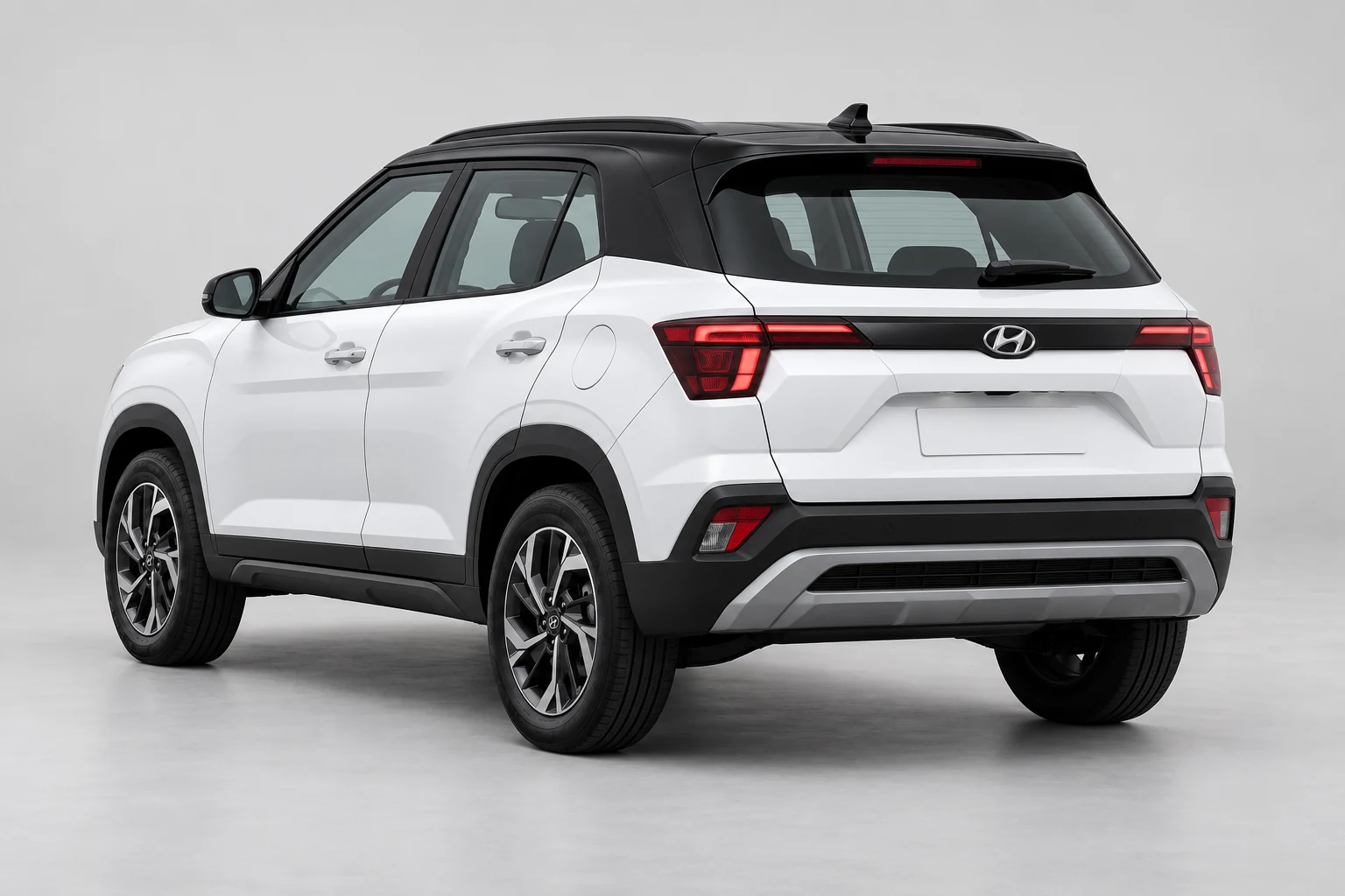 Illustration of Hyundai Creta from a rear three-quarter angle