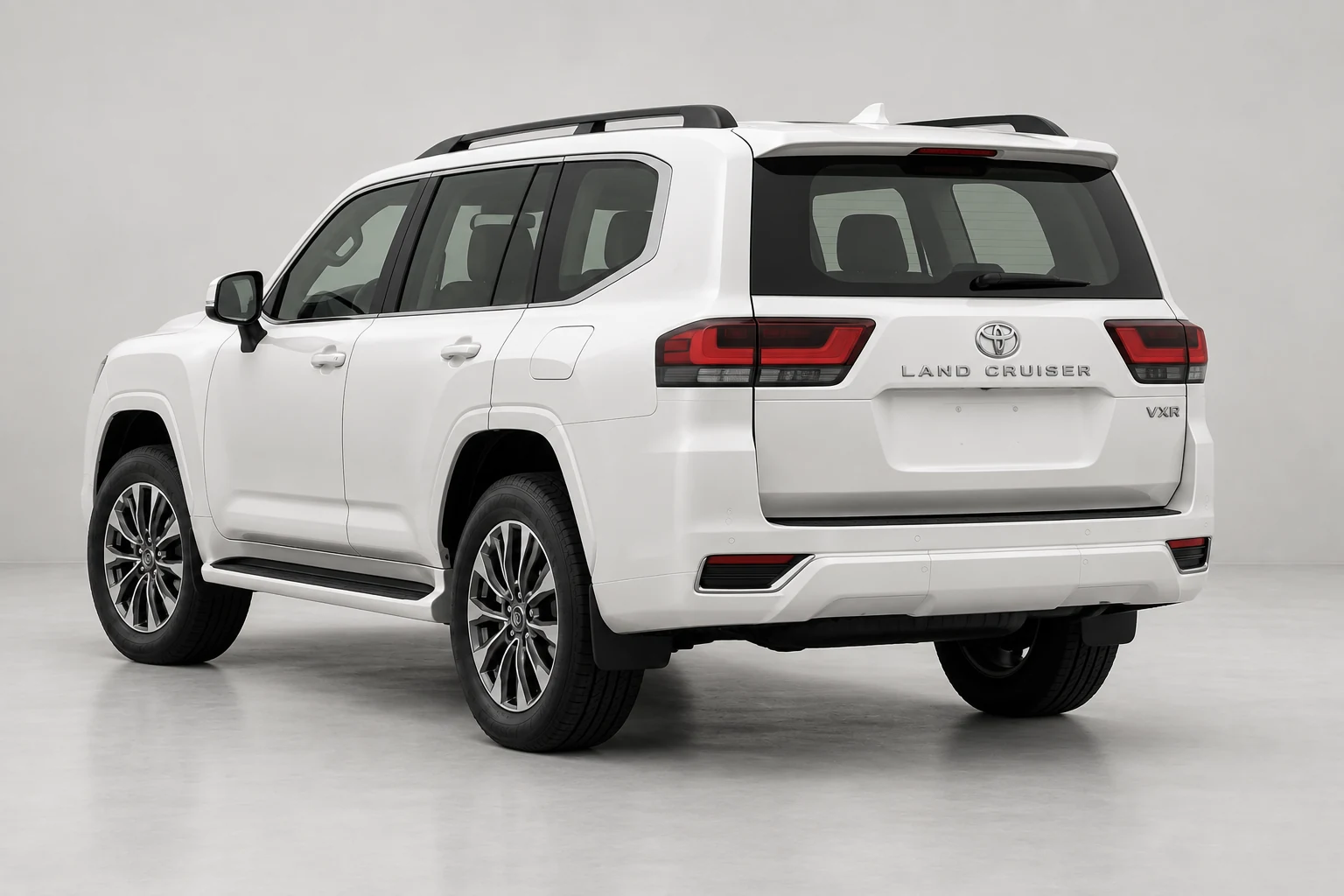 Illustration of Land Cruiser VXR from a rear three-quarter angle