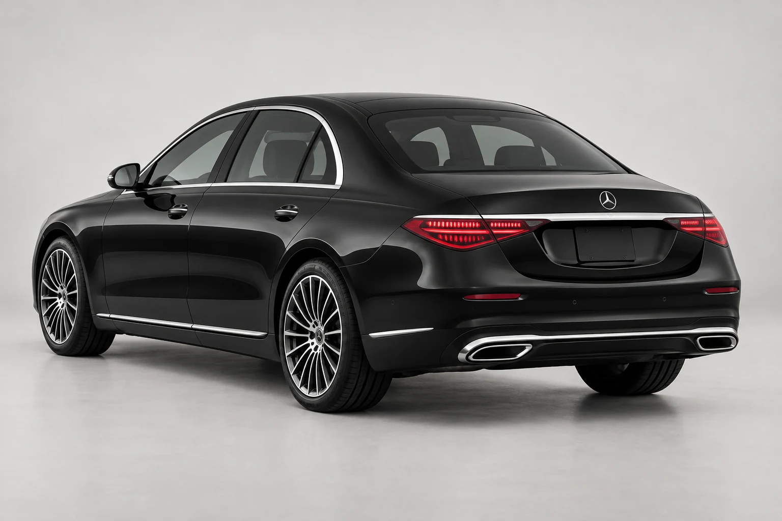 Illustration of Mercedes-Benz S450 from a rear three-quarter angle